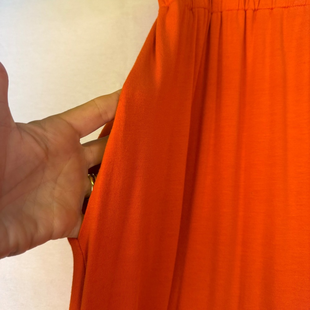 Boden Orange Smocked Paperbag Waist Maxi Skirt with Pockets US 8R R0135 - Picture 4 of 6